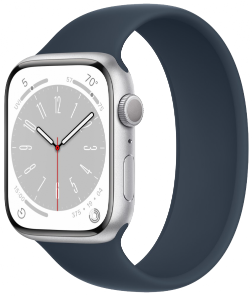Apple Watch S8 45mm Silver Sport Band